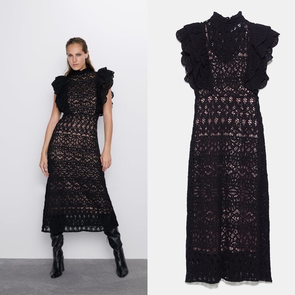 Zara textured ruffle dress - Picture 7 of 7